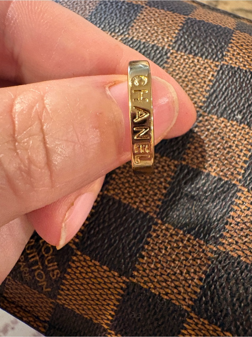 Gold-Tone Logo Band Ring size 7